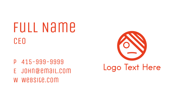 Orange Emo Face Business Card Design Image Preview