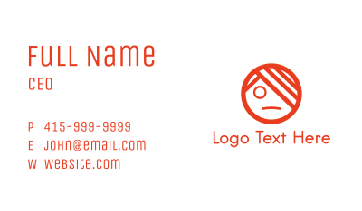 Orange Emo Face Business Card Image Preview