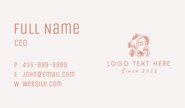 Flower Woman Beauty Cosmetics Business Card Design Image Preview