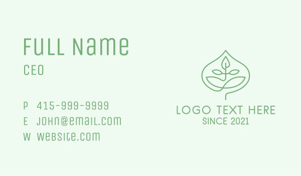Green Leaf Candle  Business Card Design Image Preview