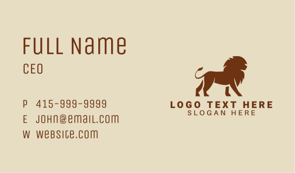 Lion Animal Company Business Card Design Image Preview