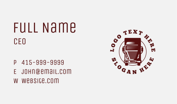 Trucking Circle Badge Business Card Design Image Preview