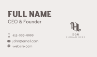 Classic Stylish Boutique Letter H Business Card Design