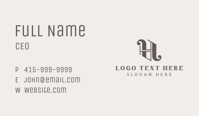 Classic Stylish Boutique Letter H Business Card Image Preview