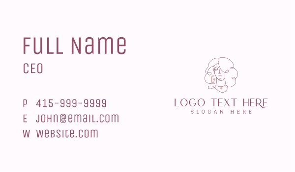 Curl Jewelry Lady Business Card Design Image Preview