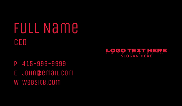 Scary Text Wordmark Business Card Design Image Preview