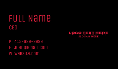 Scary Text Wordmark Business Card Image Preview
