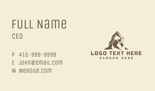 Mountain Excavator Machine Business Card Design Image Preview