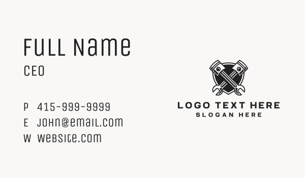 Industrial Piston Wrench Business Card Design Image Preview