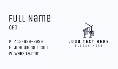 Construction Building Scaffolding Business Card Image Preview