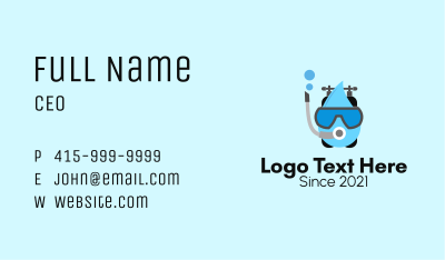 Swimming Scuba Gear  Business Card Image Preview