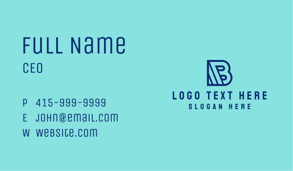 Outline Business Letter B  Business Card Design Image Preview