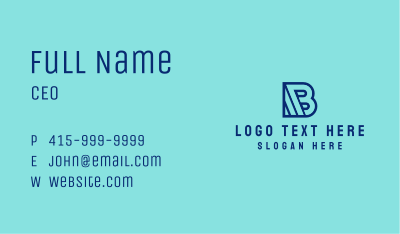 Outline Business Letter B  Business Card Image Preview