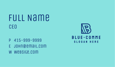 Outline Business Letter B  Business Card Image Preview