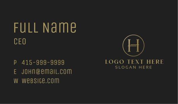 Luxury Classic Letter H Business Card Design Image Preview