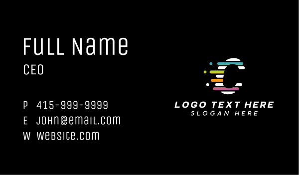Colorful Tech Letter C Business Card Design Image Preview