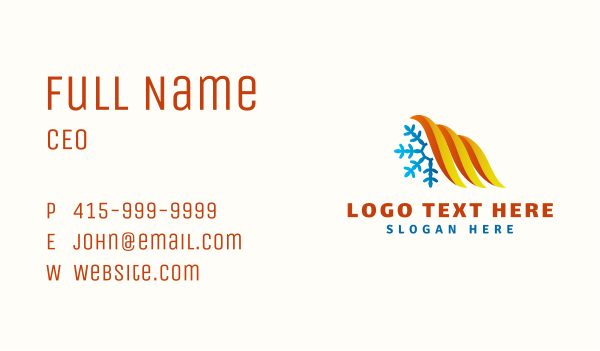 Snowflake Fire Energy Business Card Design Image Preview