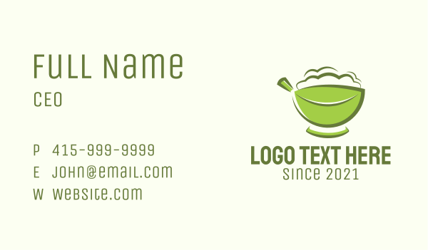 Organic Leaf Bowl  Business Card Design