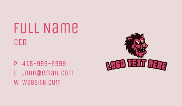 Happy Pig Boar Business Card Design Image Preview