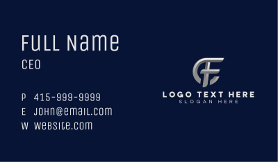 Professional Business Letter F Business Card Image Preview