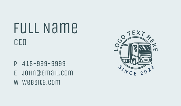 Truck Delivery Transport Business Card Design Image Preview
