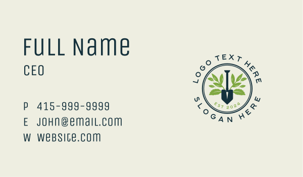 Landscaping Shovel Garden Business Card Design Image Preview