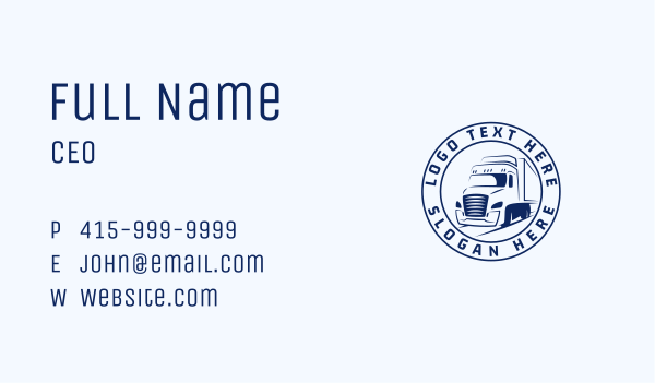Blue Truck Forwarding Business Card Design Image Preview