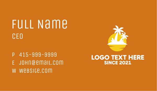 Island Sunset Resort  Business Card Design Image Preview