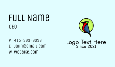 Colorful Safari Bird  Business Card Image Preview