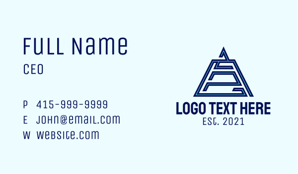 Minimalist Digital Pyramid Business Card Design Image Preview