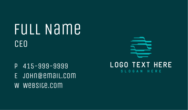 Cyberspace Tech Firm Waves Business Card Design Image Preview