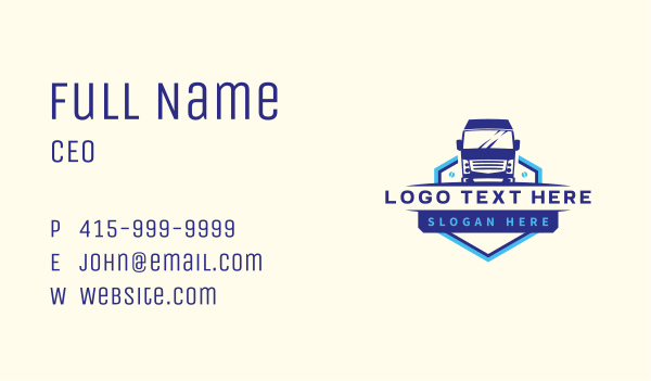 Truck Transportation Logistics Business Card Design Image Preview