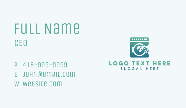 Washing Laundry Letter E Business Card Design Image Preview