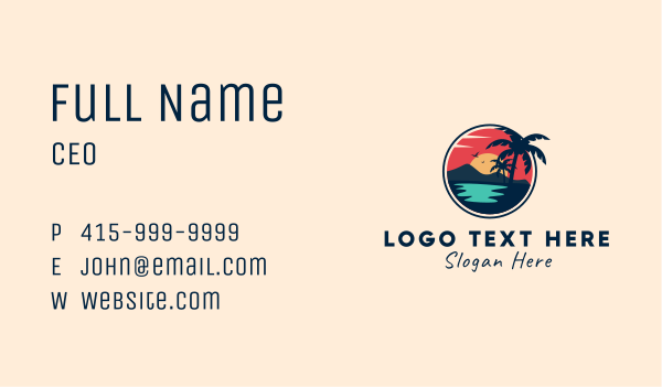 Beach Lagoon Island Business Card Design Image Preview