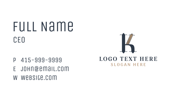 Fashion Boutique Letter K Business Card Design Image Preview