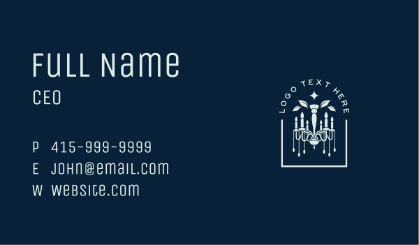 Candle Chandelier Lighting Business Card Design Image Preview