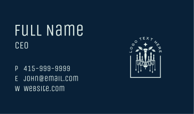 Candle Chandelier Lighting Business Card Image Preview