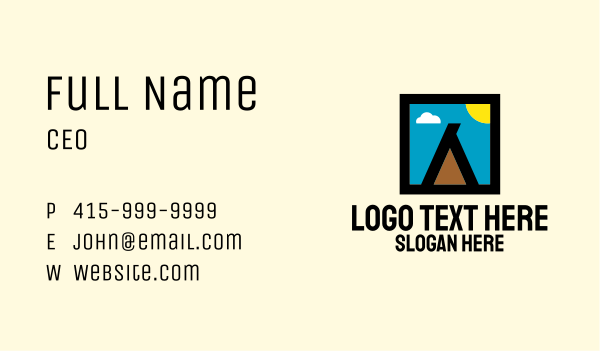 Outdoor Camping Teepee Tent Business Card Design Image Preview