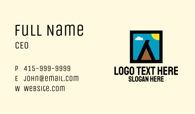 Outdoor Camping Teepee Tent Business Card
