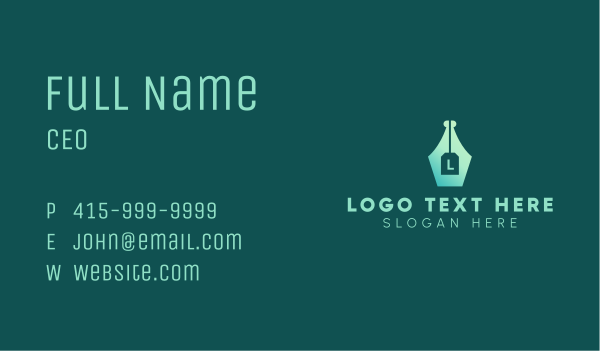 Pen Nib Letter  Business Card Design Image Preview