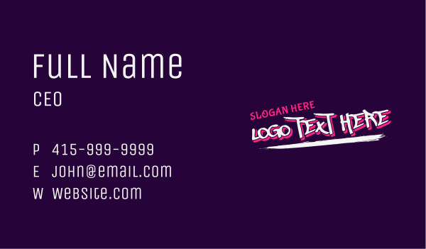 Texture Neon Wordmark Business Card Design Image Preview