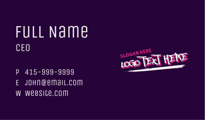 Texture Neon Wordmark Business Card Image Preview
