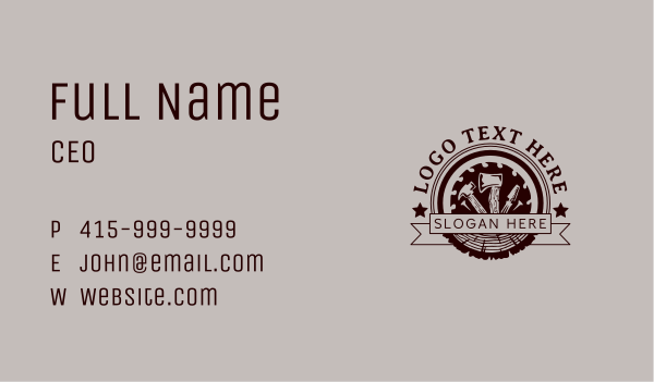 Wood Handyman Tools Business Card Design Image Preview