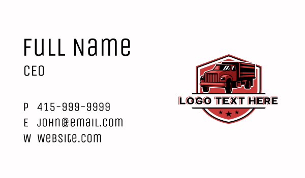 Truck Freight Logistics Business Card Design Image Preview