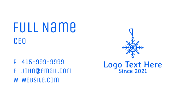 Blue Snowflake Decoration  Business Card Design Image Preview
