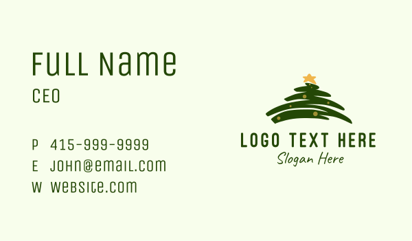 Holiday Christmas Tree Business Card Design Image Preview