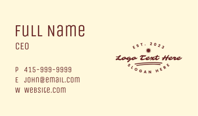 Classic Shop Wordmark Business Card Image Preview