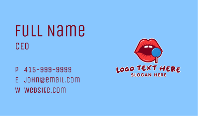 Sexy Lips Lollipop  Business Card Image Preview