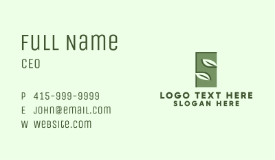 Herbal Letter S Business Card Image Preview