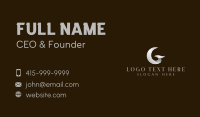 Metallic Jewelry Boutique Letter G Business Card Design